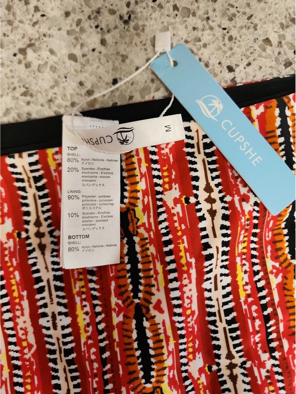 CUPSHE Red Tribal Print String Bikini Swimsuit